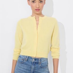 Alice + Olivia Butter Yellow Women's Cashmere Cardigan Sweater